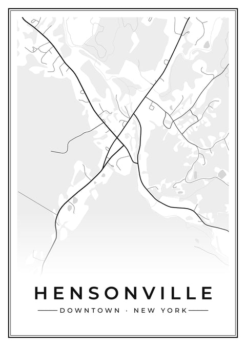 Hensonville Downtown Street Map Poster
