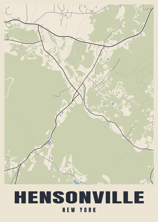 Hensonville Street Map Poster