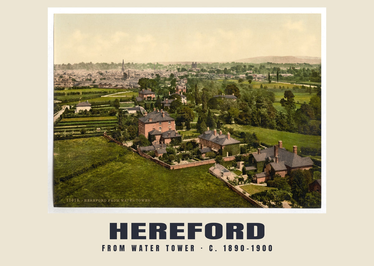 From water tower, Hereford, c. 1890–1900 heritage photograph