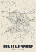 Street map poster of Hereford, Herefordshire
