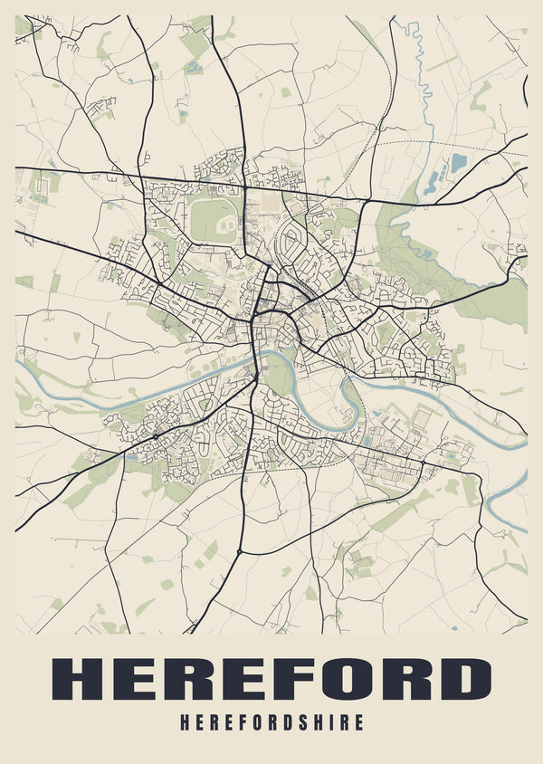 Hereford Street Map Poster
