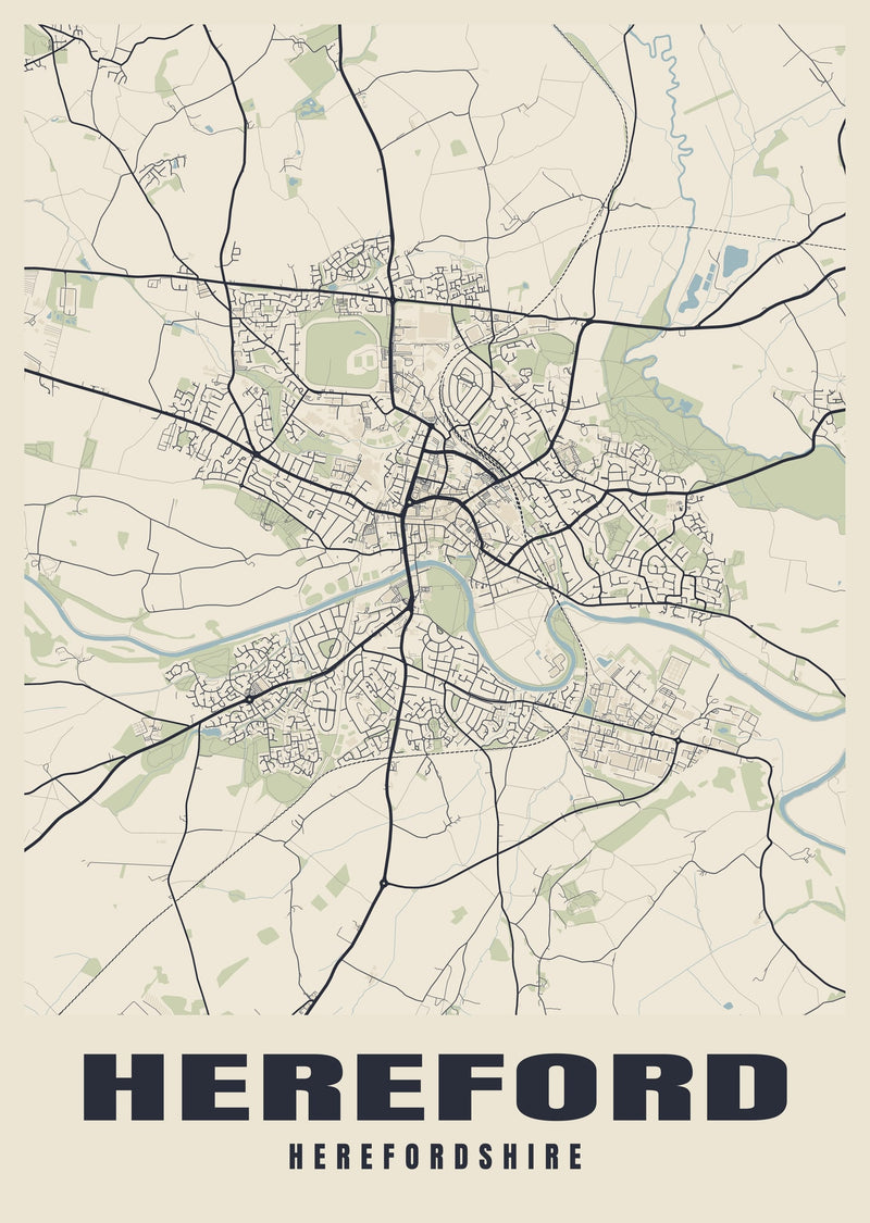 Hereford Street Map Poster