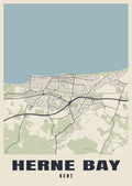 Street map poster of Herne Bay, Kent