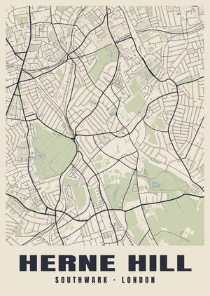 Herne Hill Heritage Street Map Poster