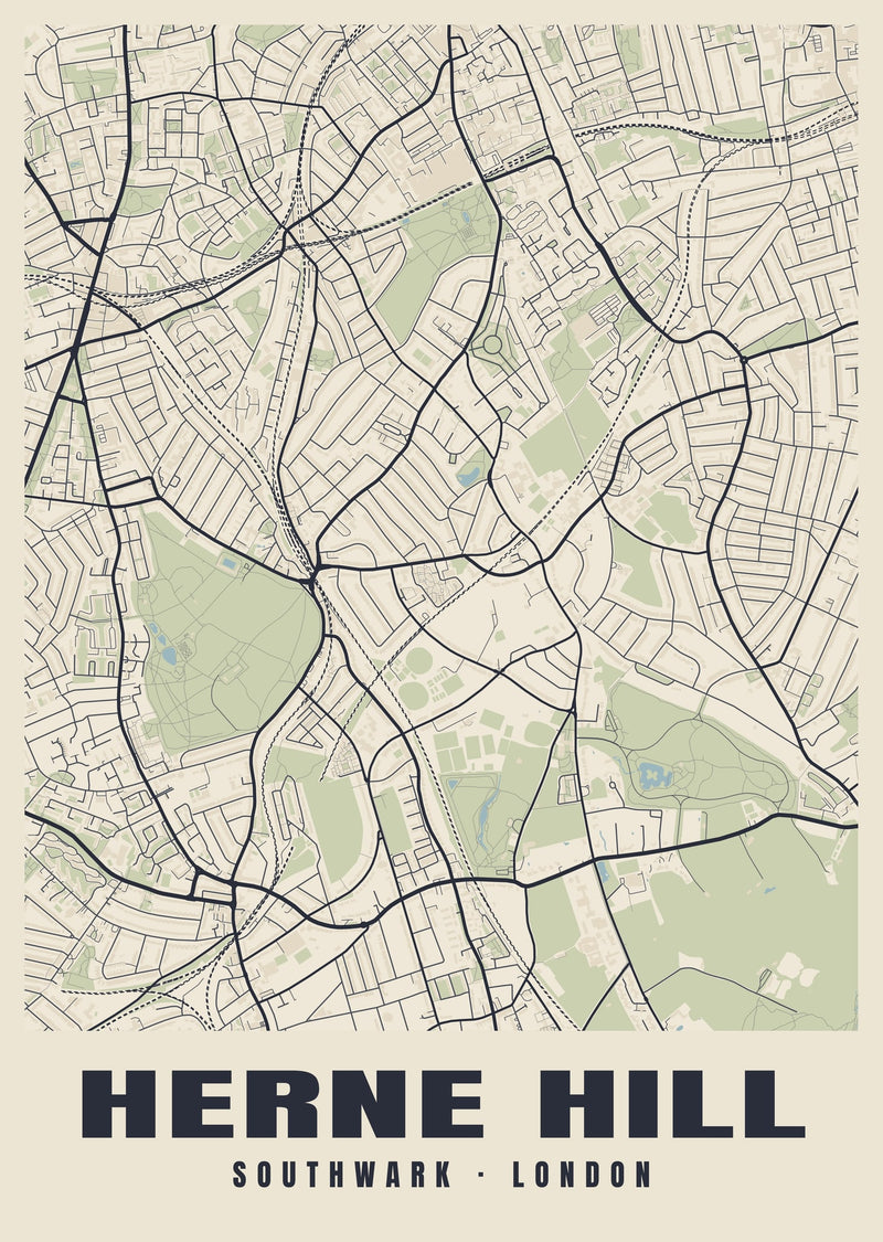 Herne Hill Heritage Street Map Poster