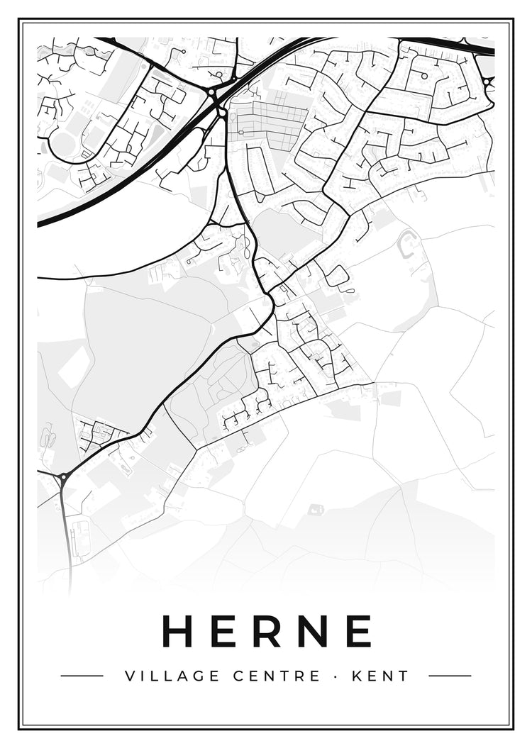 Herne Village Centre Street Map Poster