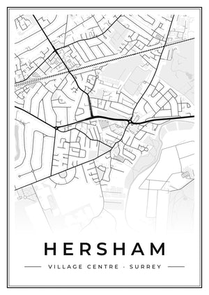 Hersham Village Centre Street Map Poster