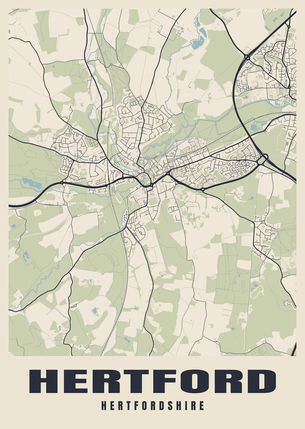 Hertford Street Map Poster