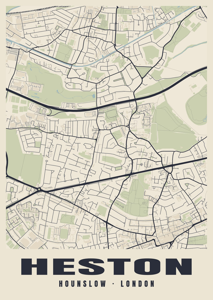 Heston Heritage Street Map Poster