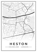 Street map poster of Heston, Hounslow, London