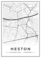 Street map poster of Heston, Hounslow, London