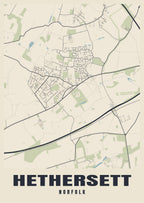 Street map poster of Hethersett, Norfolk