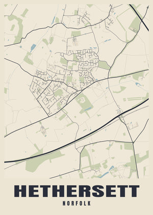 Hethersett Street Map Poster
