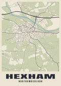 Street map poster of Hexham, Northumberland