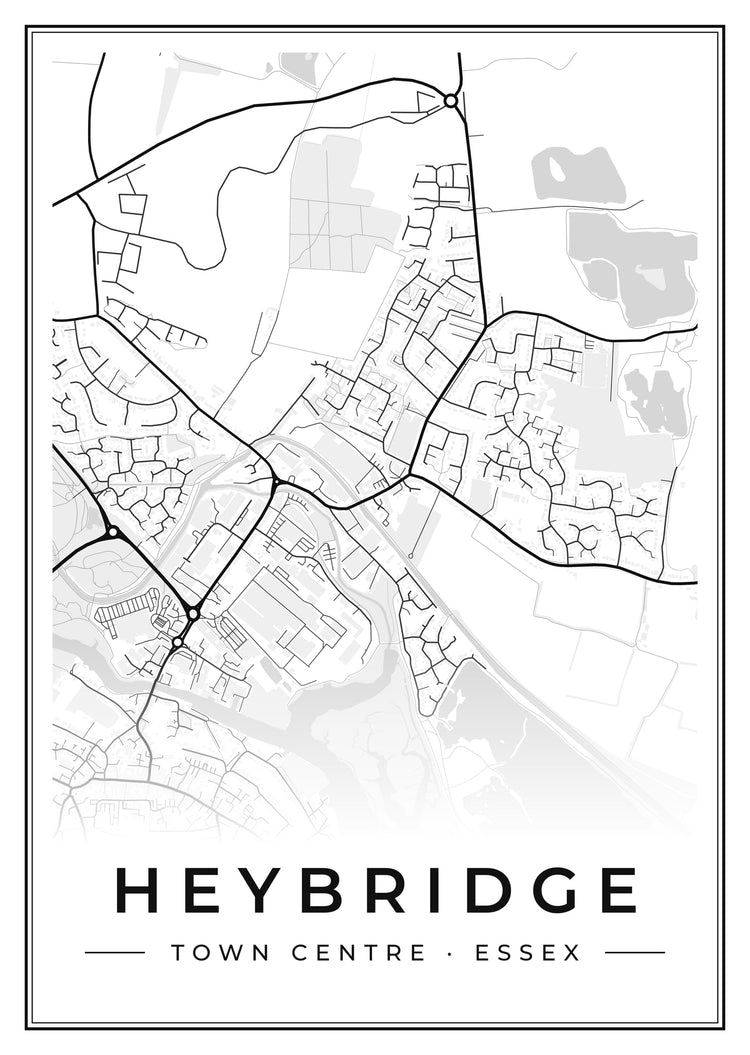 Heybridge Town Centre Street Map Poster