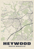 Street map poster of Heywood, Greater Manchester
