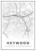 Street map poster of Heywood town centre, Greater Manchester