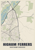 Street map poster of Higham Ferrers, Northamptonshire