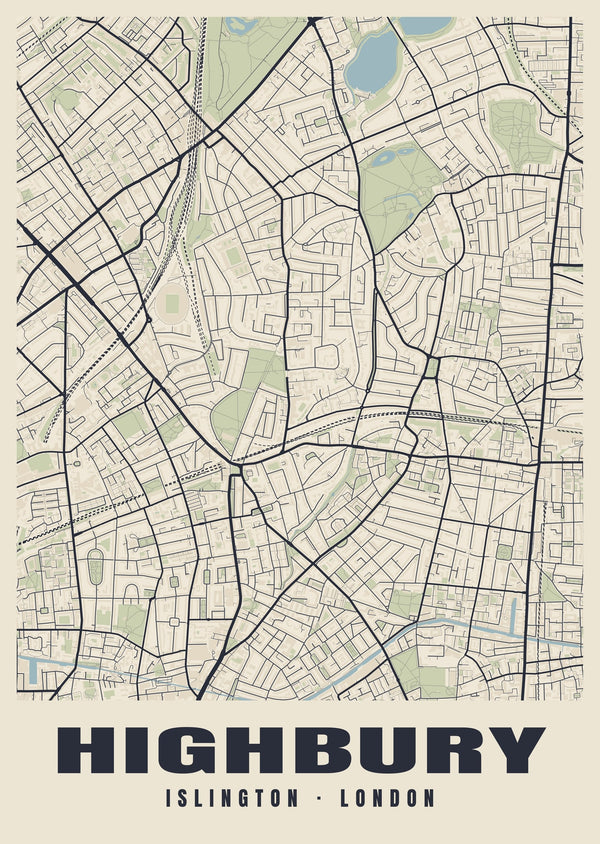 Highbury Heritage Street Map Poster