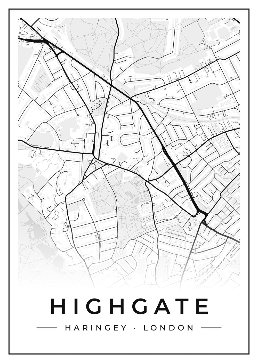 Highgate Street Map Poster