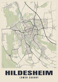 Street map poster of Hildesheim, Lower Saxony