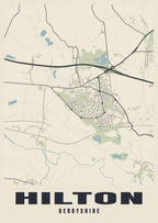 Street map poster of Hilton, Derbyshire