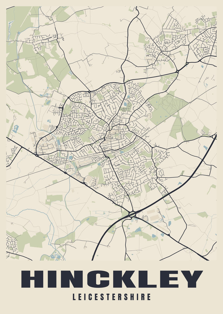 Hinckley Street Map Poster