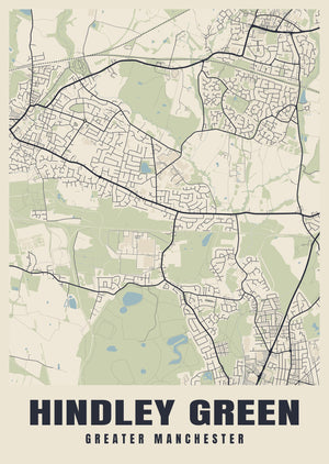 Hindley Green Street Map Poster