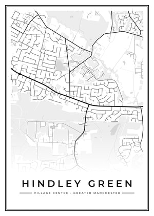 Hindley Green Village Centre Street Map Poster