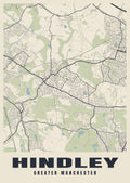 Street map poster of Hindley, Greater Manchester