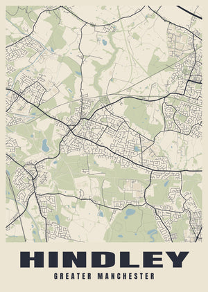 Hindley Street Map Poster