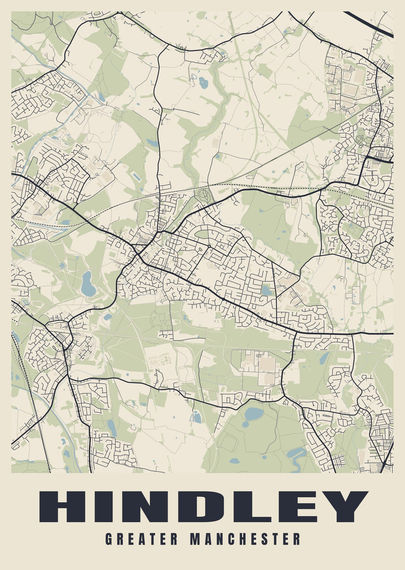 Hindley Street Map Poster