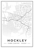 Street map poster of Hockley town centre, Essex