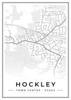 Street map poster of Hockley town centre, Essex