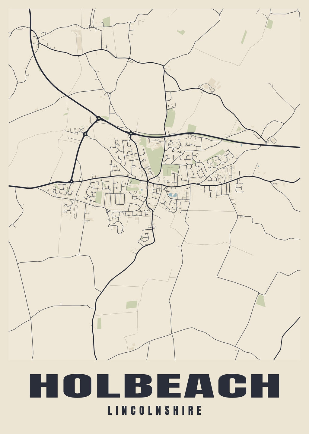 Street map poster of Holbeach, Lincolnshire