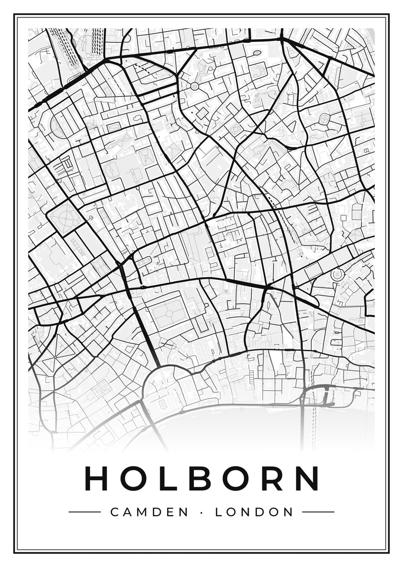 Holborn Street Map Poster