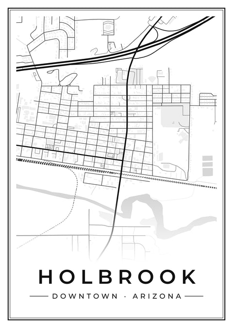 Holbrook Downtown Street Map Poster