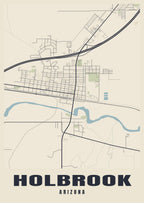 Street map poster of Holbrook, Arizona