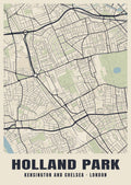 Heritage street map poster of Holland Park, Kensington and Chelsea, London