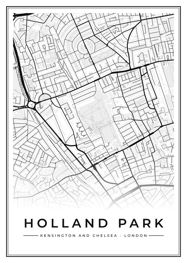 Holland Park Street Map Poster