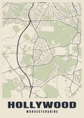 Street map poster of Hollywood, Worcestershire