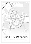 Street map poster of Hollywood village centre, Worcestershire