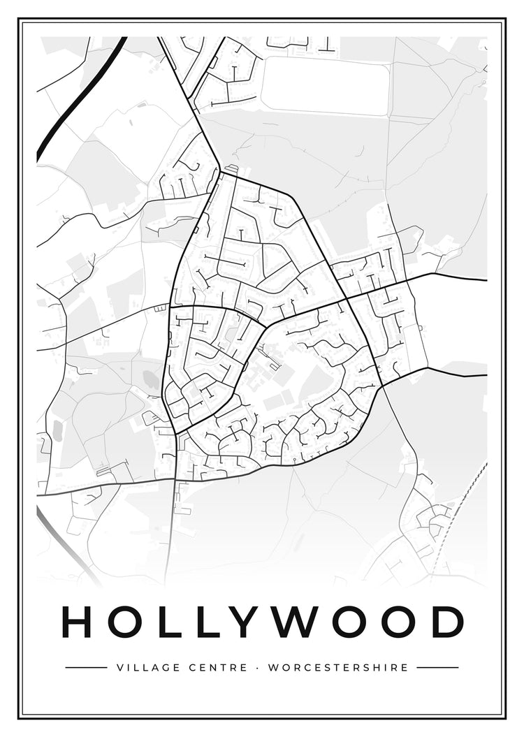 Hollywood Village Centre Street Map Poster