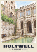 St Winefride’s Well, Holywell poster, Ink & Wash style