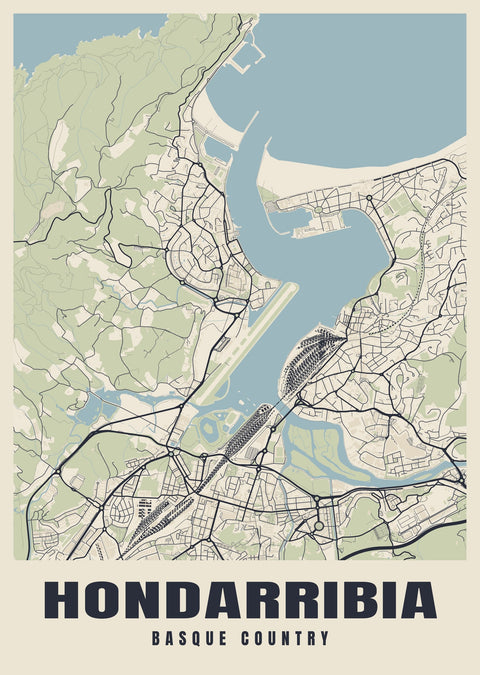 Hondarribia Street Map Poster