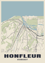 Street map poster of Honfleur, Normandy