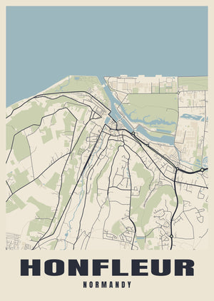Honfleur Street Map Poster