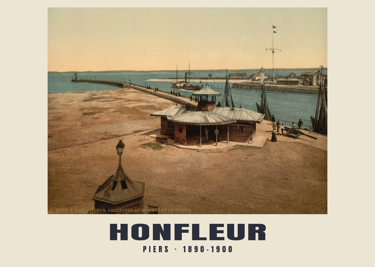 Piers, Honfleur, 1890–1900 heritage photograph