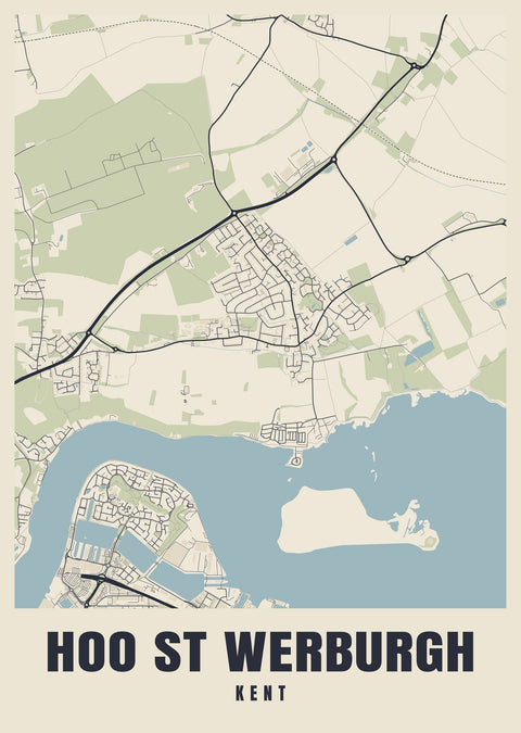 Hoo St Werburgh Street Map Poster