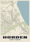 Street map poster of Horden, County Durham